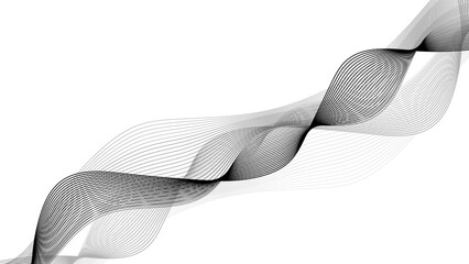 curvy wave line on transparent background with blend line effect