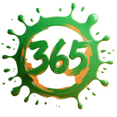 Vibrant green and orange 365 splash logo with bold numbers