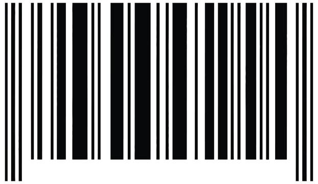 Realistic barcode icon vector illustration, simple fake bar code for web design, digital product labeling, retail scanning concepts and UI graphics, editable vector design.