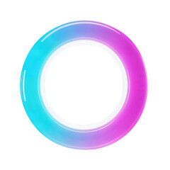 Vibrant glowing neon ring with cyan and magenta gradients