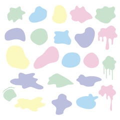 Soft fluid frame vector design set with pastel colors