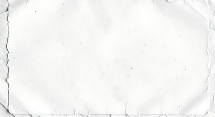 Blank white paper with creased and folded edges, a vintage textured surface background