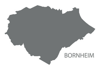 Bornheim city map grey illustration silhouette