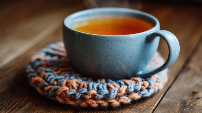 Hot drink on wooden table