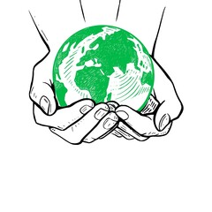 hand holding earth