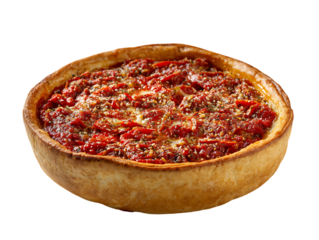 Chicago deep dish pizza hearty flavorful crust