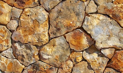 Fototapeta premium Detailed stone wall texture pattern background material close up