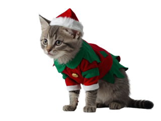 Festive Kitten. Generative Ai