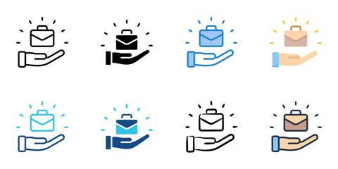 Job offer icon set multiple style collection 
