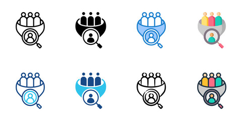 Talent pipeline icon set multiple style collection 
