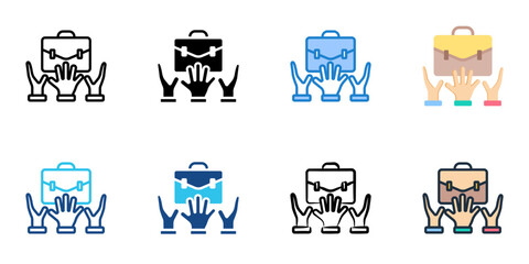 Recruitment events icon set multiple style collection 
