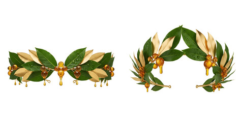 Laurel wreath isolated on transparent background