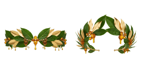Laurel wreath isolated on transparent background