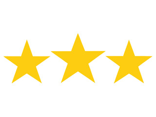 Three Star Rating Icon – Yellow Stars Vector Illustration