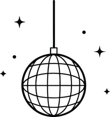 Disco Ball Icon – Retro Party Dance Light Vector Illustration