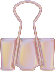 Chrome Metallic Iridescent Binder Clip Cutout