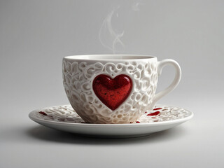 Latte Art Heart. Generative Ai