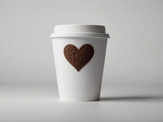 Latte Art Heart. Generative Ai