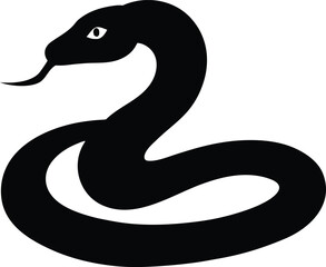Fototapeta premium Snake Silhouette – Curved Serpent Vector Illustration