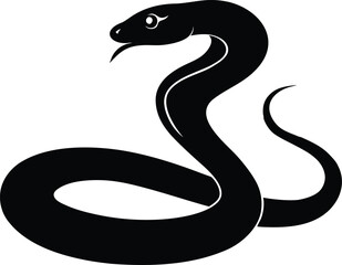 Snake Silhouette – Curved Serpent Vector Illustration