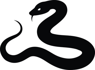Snake Silhouette – Curved Serpent Vector Illustration
