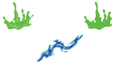 Fototapeta premium Matcha Green and Blue Liquid Splash Graphic Illustration