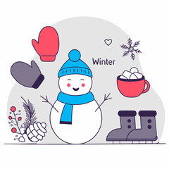 christmas card with snowman