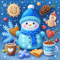 snowman and coffee