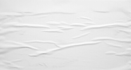 Obraz premium white crumpled and creased glued wrinkled paper poster texture background