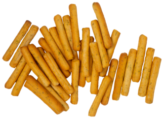Isolated many breadsticks on a white background