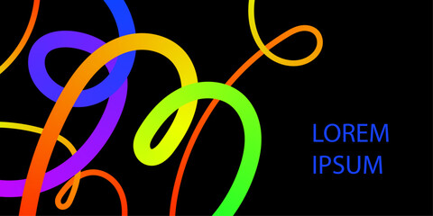 Elegant flow line for banner or flyer, colorful decoration with fluid gradient and text space presentation