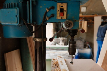 Woodworking Drill Press in Workshop