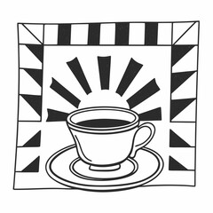 Coffee Cup Decorative Illustration