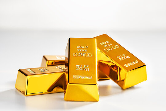 Gold bars. Precious metals.  Gold reserve gold price gold investment.