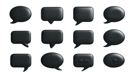 Creative illustration of twelve speech bubbles neatly arranged in rows, perfect for communication, dialogue, and modern graphic design projects