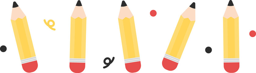 Cute yellow pencils seamless border. Flat design illustration. Back to school concept.