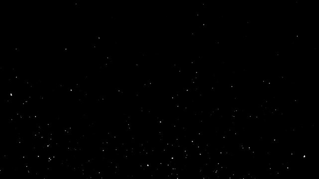 Snow or Dust Falling Isolated Background. Dust particals flying against black background. Snowflakes overlay transparent background with alpha channel. fire embers Particles 4k, Flying embers dot loop
