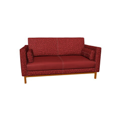 red leather sofa