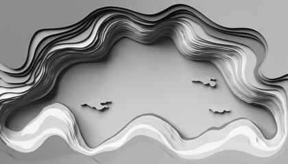 Fototapeta premium Wavy paper lines with small curled pieces on monochromatic background. Suitable for backgrounds, book covers, abstract designs, and graphics.