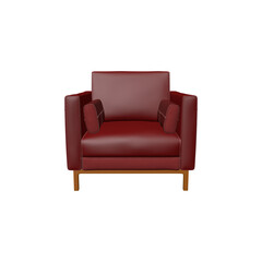 red leather sofa