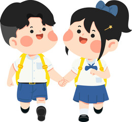 Students Holding Hands Running Together
