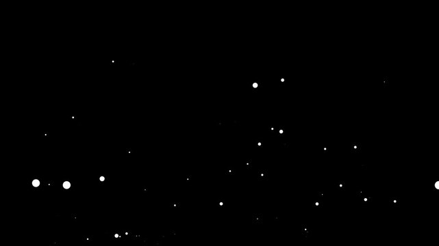Snow or Dust Falling Isolated Background. Dust particals flying against black background. Snowflakes overlay transparent background with alpha channel. fire embers Particles 4k, Flying embers dot loop