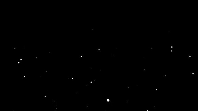 Snow or Dust Falling Isolated Background. Dust particals flying against black background. Snowflakes overlay transparent background with alpha channel. fire embers Particles 4k, Flying embers dot loop