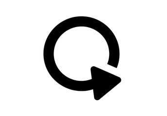 Black refresh arrow circle isolated PNG on transparent background, reload or update symbol for website and app design