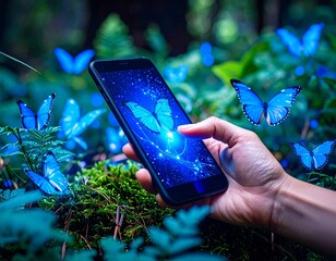 butterfly on a flower, butterfly isolated, butterflies flying, butterflies and flowers, virtual world, technology cyber world, three-dimensional virtual world
