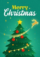 Merry christmas and happy new year social media post template