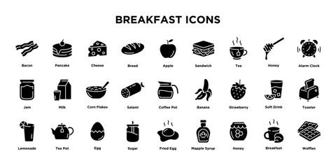 Breakfast icons collection
