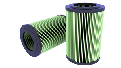 HEPA Filter. High quality Air Filter - based on each other. 3D rendering Purifier isolated on white background. Ideal for educational, engineering, and industrial design projects.