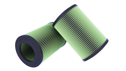 HEPA Filter. High quality Air Filter - based on each other. 3D rendering Purifier isolated on white background. Ideal for educational, engineering, and industrial design projects.