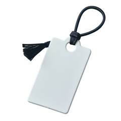 White Amulet Tag With Black Rope Charm Symbolizing Hope Luck Protection Religious Object Photography